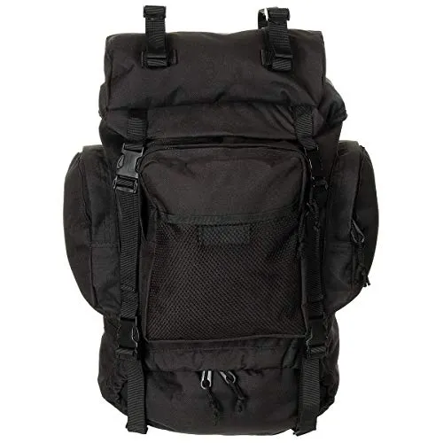 Max Fuchs MFH Rucksack-30273A Schwarz L - Wanderrucksack mit verstellbaren, gepolsterten Gurten und atmungsaktivem Mesh-Material für optimalen Tragekomfort bei langen Wanderungen.