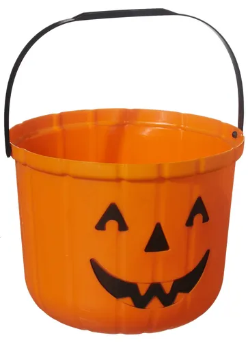 Halloween Sammeleimer Sammelkorb Sammelbehälter Kürbis orange 18 x 15 cm