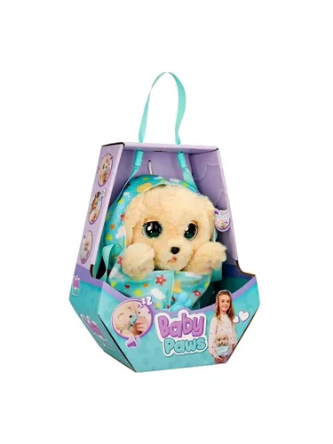 BABY PAWS Labrador - Interaktiver Plüschwelpe mit Augenöffnung und -schließung, flauschig weich und im praktischen Tragebeutel für unterwegs, ideal für Kinder ab 3 Jahren