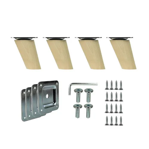 Prima-Online Möbelfuß Holzfüße gerade oder schräg Buche Schrank Beine Kegel [8-45cm]