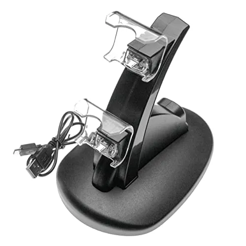 vhbw Dual-Ladestation kompatibel mit Sony PlayStation 4 PS4 Pro, 4 PS4 Slim Controller - Netzteil Halterung Ladegerät, schwarz