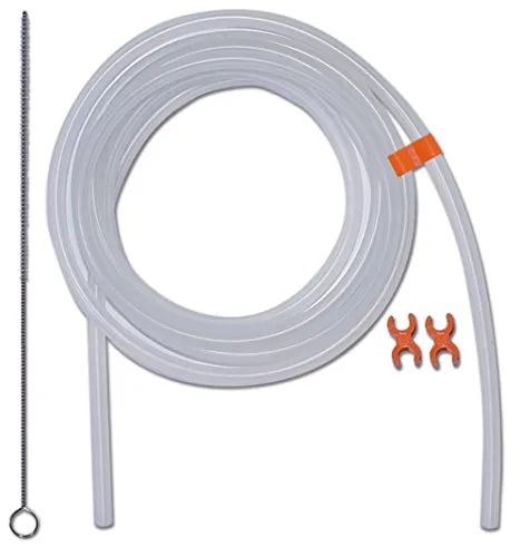 Milchschlauch 2m Ersatz - Reinigungs Bürste - Clips für den Kaffeevollautomat kompatibel mit Jura Siemens Bosch Saeco Melitta Krups Severin Philips