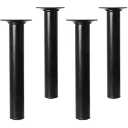 Ms Beschläge - 4er Set Möbelstempel Schwarz Ausführung Rund Ø 30mm Höhe 250mm Tischfüße Metall