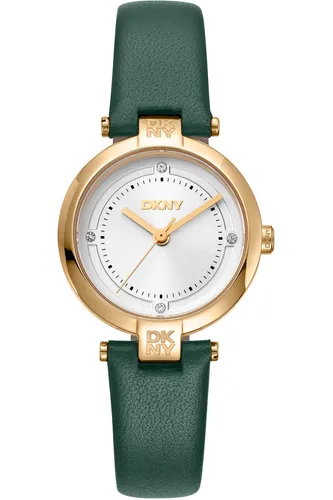 Dkny DK1L043L0025 Grün Damen Uhr - Elegante Damenuhr mit analogem Ziffernblatt, hochwertigem Lederband und Quarzwerk – perfekt für stilbewusste Frauen.