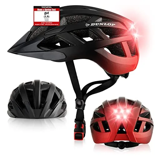 Dunlop Fahrradhelm mit Licht – Sicherheit und Stil in Rot von Dunlop Sports