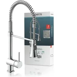 SCHÜTTE Küchenarmatur CORNWALL, Niederdruck Armatur mit Geschirrbrause - Armaturen für die Küche mit innovativem Dripless-Strahlregler für tropffreies Wasser, eleganter Ausklinkbrause und 360° Schwenkbereich - ideal für Doppelspülbecken.