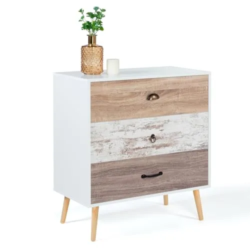 IDMarket - Kommode mit 3 Schubladen Bahia 75 cm skandinavisch