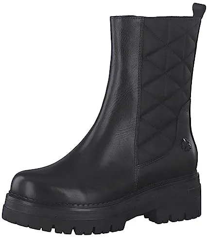 Marco Tozzi Damen 2-2-86402-29 Mode Stiefel, Black Nappa C, 40 EU - Wanderschuhe mit stilvollem Design, aus hochwertigem Leder-Textil-Materialmix für optimalen Komfort und Halt.