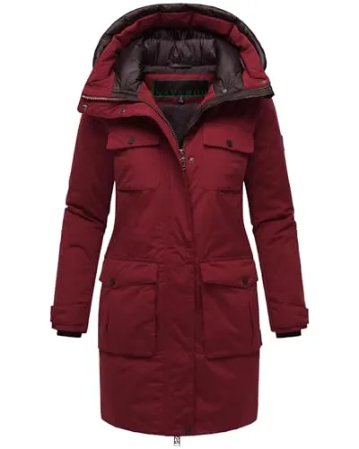 Navahoo Damen Winterjacke Eissturm 14 Bordeaux Gr. S - Funktionsjacke mit wind- und wasserabweisender Funktion, ideal für kalte Wintertage und vielseitig kombinierbar.