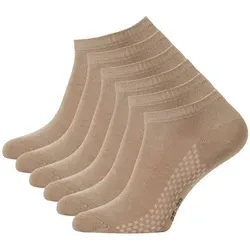 Cotton Prime® Sneakersocken Kurze Socken für Damen & Herren (6-Paar) weich und atmungsaktiv durch Viskose beige|schwarz 39-42