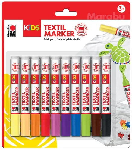 Produktbild Marabu KiDS Textilmarker 10 x 3 ml 10er Blister