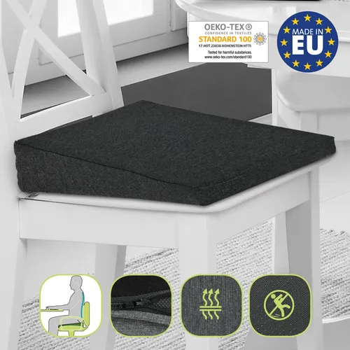 BeauErgo Keilkissen für Autositz und Büro - Hochwertiges Keilkissen mit rutschfester Rückseite und waschbarem Bezug. Ideal für Autositz und Bürostuhl, sorgt für hohen Komfort und optimale Sitzposition.