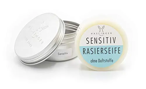 Rasierseife Sensitiv von Haslinger, 60g, in der Dose