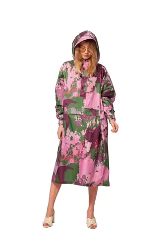 Rainkiss Rain Poncho für Erwachsene – Wasserdicht und umweltfreundlich - Regenjacke aus 100% recyceltem Polyester, PFAS-frei, mit geräumiger Kapuze. Leicht und kompakt, ideal für unterwegs – schützt Sie stilvoll vor Regen.