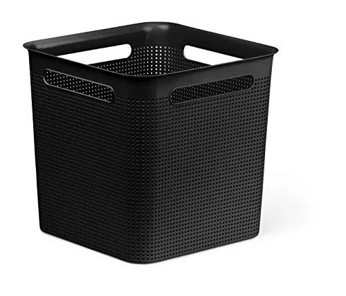 Rotho Brisen Aufbewahrungsbox 18 l, Kunststoff (PP), Schwarz, 18 Liter (29 x 29 x 28 cm)