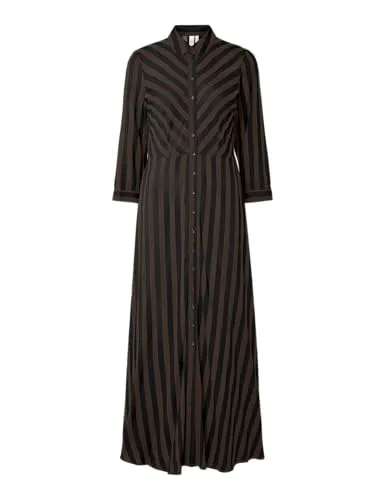 Y.A.S Damen Yassavanna Long Shirt Dress, Chocolate Brown, L von YAS