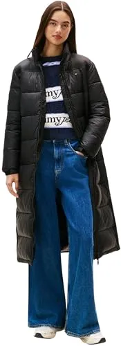 Tommy Jeans Damen Tjw Maxi Pckbl Hood Dw0dw21614 Puffermantel, Black (Black), M EU