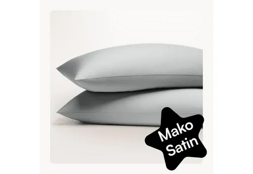 Seralino Kissenbezüge Mako Satin Kissenbezug (100% Bio Baumwolle) weich, hautfreundlich, (2 Stück), Fairtrade/ GOTS zertifizierte uni Kissenhülle mit Reißverschluss