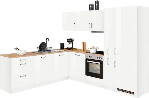 KOCHSTATION Winkelküche KS-Tinnum, mit E-Geräten, Stellbreite 240/270 cm