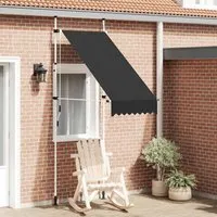 Einziehbare Markise Handbetrieben 100 cm Anthrazit - Markise in elegantem Anthrazit, handbetrieben und ideal für flexible Sonnenschutzlösungen auf Balkonen oder Terrassen.