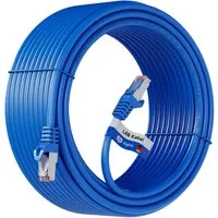 hb-digital 10m Patchkabel CAT 7 Rohkabel RJ45 S/FTP PiMF LSZH AWG 26 Halogenfrei Blau