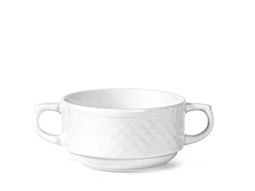 H&H 4373866 Brotdose, Porzellan, Weiß, 300 cc, Porcelain