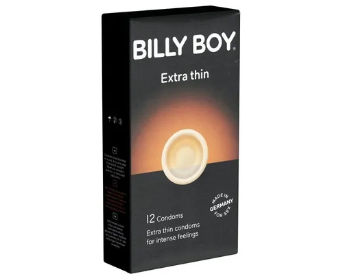 Billy Boy Kondome Extra Dünn (Extra Thin) Packung mit, 12 St., Kondome mit extra dünner Wandstärke, gefühlsaktive Kondome mit dünner Wandstärke