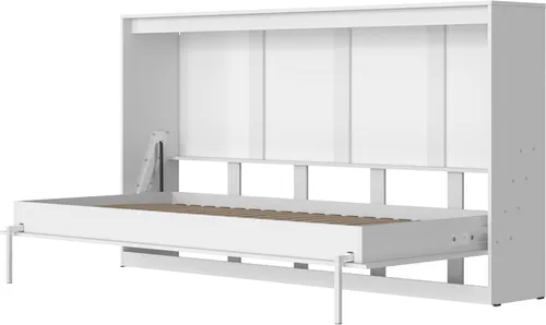 SMARTBett Schrankbett Classic 100x200cm Horizontal Weiss in weiß von SMARTBett GmbH