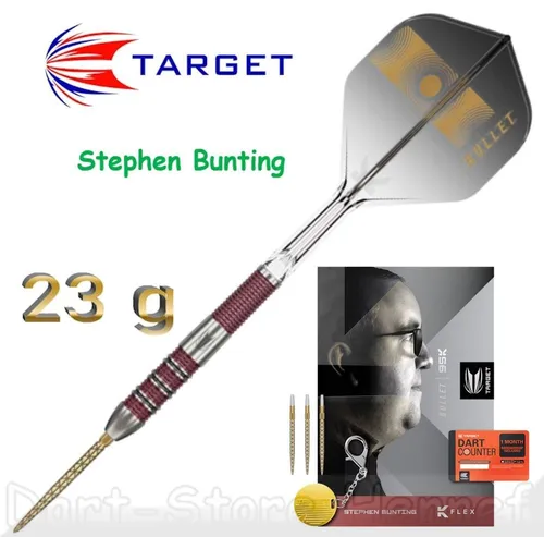 Target-Darts Dartpfeile Stephen Bunting 95K SP, mit Metallspitze, 23g, 3 Stück