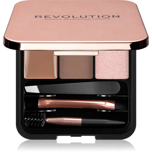 Makeup Revolution Brow Sculpt Kit Set für perfekte Augenbrauen Farbton Brown 2.2 g