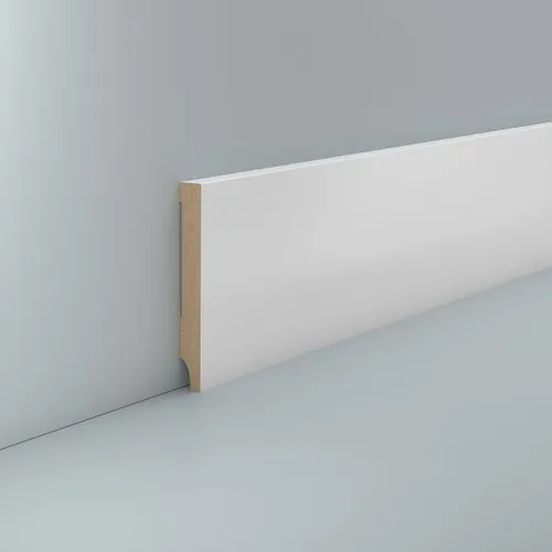 MDF Sockelleiste weiß 10 x 80 Foliert RAL 9016 Weiße Fußleiste Scheuerleiste