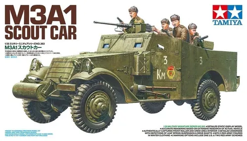 TM35363 Tamiya 1/35 - M3A1 Scout Car Bausatz - Automobile Bausatz für detailgetreue Modellbauer, ideal für Sammler und Militärfahrzeug-Enthusiasten.