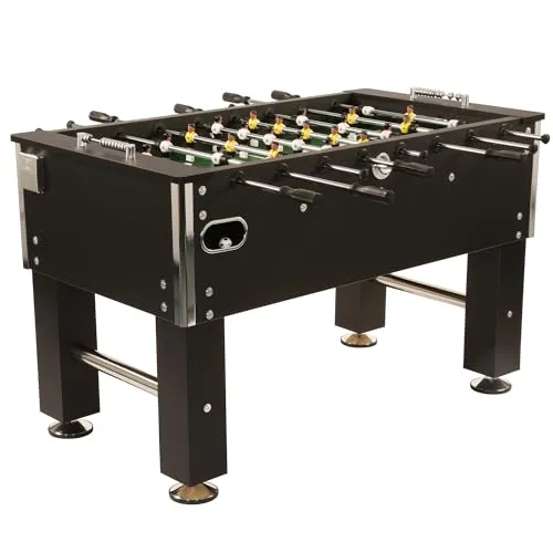 Bandito Kickertisch Profi Soccer Deluxe schwarz - Robuster Tischfußballtisch für Jugendliche und Erwachsene, ideal für Turniere mit stabilen Holzfüßen und kratzfestem Spielfeld.