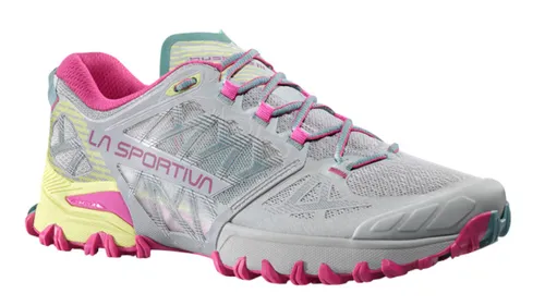 La Sportiva Bushido III Woman Moon/Springtime (39) - Laufschuhe für Offroad-Gelände, mit verbessertem Grip und Atmungsaktivität. Ideal für Skyraces, bieten sie perfekte Stabilität und Dämpfung.