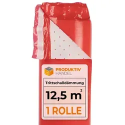 Produktiv Handel Trittschalldämmfolie Trittschalldämmung Premium Thermo Comfort, 2 mm Stärke, für Laminat und Parkett, (12,5 m2, 1 Rolle á 12,5 m), für Fußbodenheizung