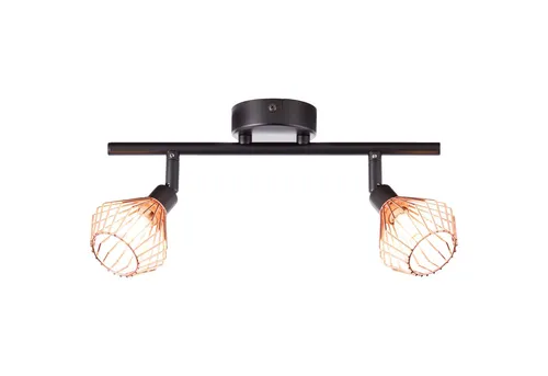 Lightbox Deckenstrahler, ohne Leuchtmittel, LED Deckenstrahler 2 flammig - Deckenspot mit stilvollen Draht-Schirm