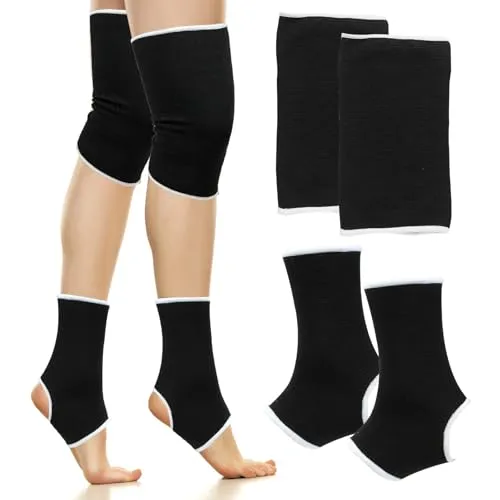 Paar Sprunggelenkbandage Kinder und 1 Paar Kniebandage Kinder, Bandage Sprunggelenk Kinder für Joggen, Laufen, Turner, Fitness, 11-15 Jahre, Jungen und Mädchen Arthritis Schwellungen Linderung 1