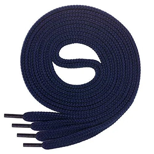 Di Ficchiano 2 Paar SCHNÜRSENKEL flach reißfest 8 mm breit für Sneakers und Sportschuhe Farbe: dunkelblau Länge: 130cm