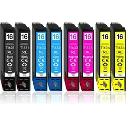 8er Pack Druckerpatronen 16 16XL kompatibel mit Epson WF-2630