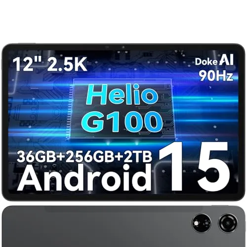 Blackview Mega3 Tablet 12 Zoll 36GB RAM+256GB ROM (2TB TF) Android 15 Octa Core G100, 8800mAh Gaming Tablets PC 90Hz 2,5K FHD Display 50MP+13MP 5G WiFi+4G LTE/Face ID/Stift-Inkl/Widevine L1/GMS/GPS