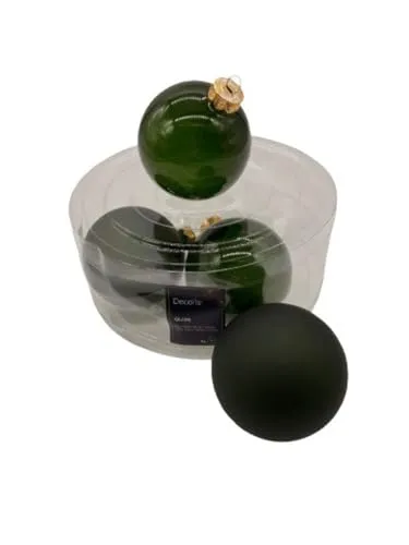 Kaemingk Weihnachtskugeln Glas 8cm 4 Stück - matt & glänzend transparent - Große Christbaumkugeln Weihnachtsbaumkugeln für Weihnachten - Christbaumschmuck & Weihnachtsbaumschmuck - Perle