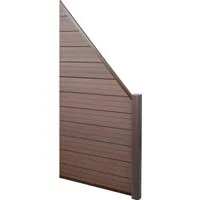 WPC-Sichtschutz Savoie - Alu Premium Erweiterungselement schräg rechts, 0,95m braun - Gartenzäune mit modernem WPC-Sichtschutz, witterungsbeständig und individuell erweiterbar für optimale Privatsphäre auf Terrasse oder im Garten.