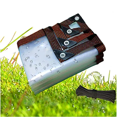 FWTXZTER Plane Transparente mit Ösen 2x4m, Abdeckplane Wasserdicht, Klar PE Gewebeplane Reißfest, Schutzplane für Gartenmöbel Auto Pavillon Terrasse Gewächshaus (2x4m)