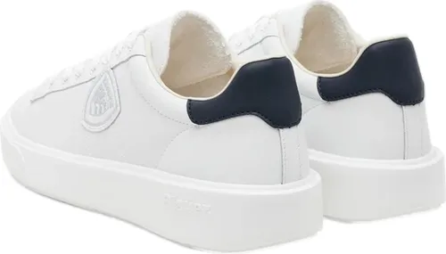 Blauer S5BUCK01 Turnschuhe Buck 01 in Weiß - Sneaker mit lässigem Design und bequemer Passform, ideal für den Alltag. Mit Schnürsenkeln und blauem Akzent, aus robustem Kunstleder gefertigt.