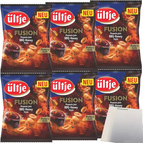 ültje Erdnüsse Fusion BBQ Honey Style 6er Pack 6x150g Beutel usy Block