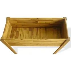 vidaXL Erhöhter Garten-Hochbeet aus Akazie - Braun - Garten-Zubehör aus massivem, witterungsbeständigem Akazienholz für Hobbygärtner. Einfacher Zusammenbau und rustikales Design für einen charmanten Außenbereich.