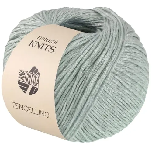 LANA GROSSA Tencellino | Klassisch verzirntes Garn aus natürlich mattem Leinen & seidig glänzendem Tencel | Handstrickgarn aus 51% Leinen & 49% Tencel | 50g Wolle zum Stricken & Häkeln | 125m FB 9