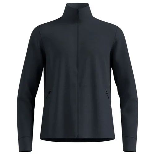 Odlo Grid Fleece Jacke black melange XXL - Funktionsjacke für Herren, ideal für Outdoor-Aktivitäten, bietet hervorragende Feuchtigkeitsregulierung und ist aus recyceltem Material gefertigt.