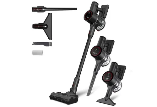 KLAMER Akku-Staubsauger - 500 Watt kabelloser Handstaubsauger, bis zu 50 Minuten Laufzeit mit LED Licht und vielseitigem Zubehör