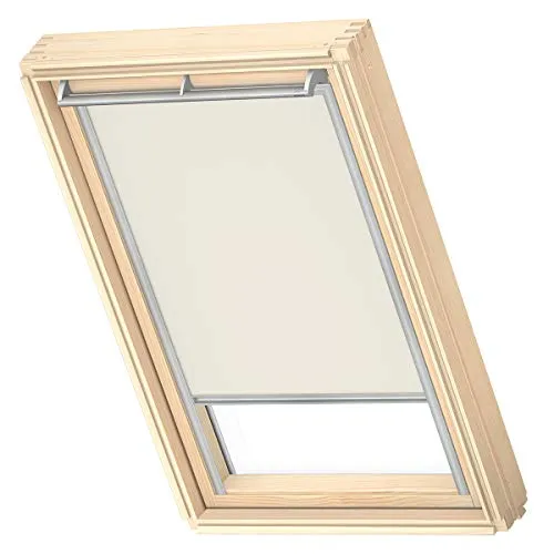 VELUX Original Dachfenster Verdunkelungsrollo mit Grauer Führungsschiene - Seitenzug- & Springrollos, hochwertiges Verdunkelungsrollo für perfekte Passgenauigkeit und stufenlose Lichtkontrolle, einfach zu installieren mit vormontiertem Montagesystem.